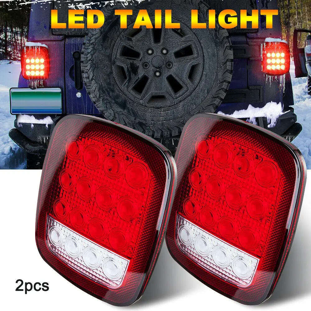 

2PCS 12V LED For Jeep Wrangler TJ CJ YJ LED Tail Light Rear Light Brake Reverse Turn Signal