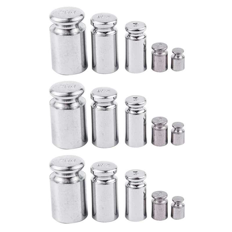 

Promotion! 3X Weight 1G 2G 5G 10G 20G Chrome Plating Calibration Gram Scale Weight Set For Digital Scale Balance Silvery White