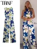 Formal Jumpsuits For Women | Floral Print Sleeveless Evening Jumpsuits