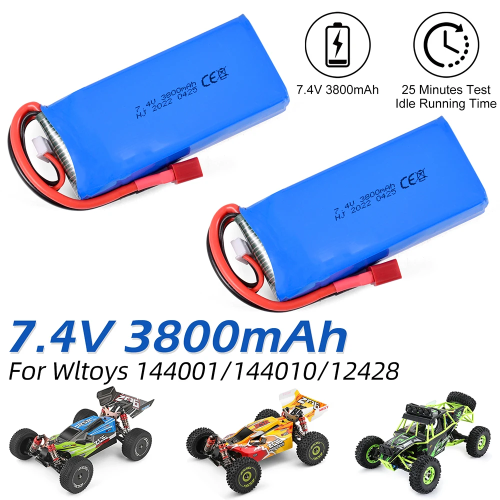 Batteria 7.4v 3800mah 2s Batteria LiPo 7,4V 3800mAh Per Auto Radiocomandate Wltoys - 2S, Per Modelli 144001, 12428, Ecc., Nuova! Batteria Lipo 7.4 Softair