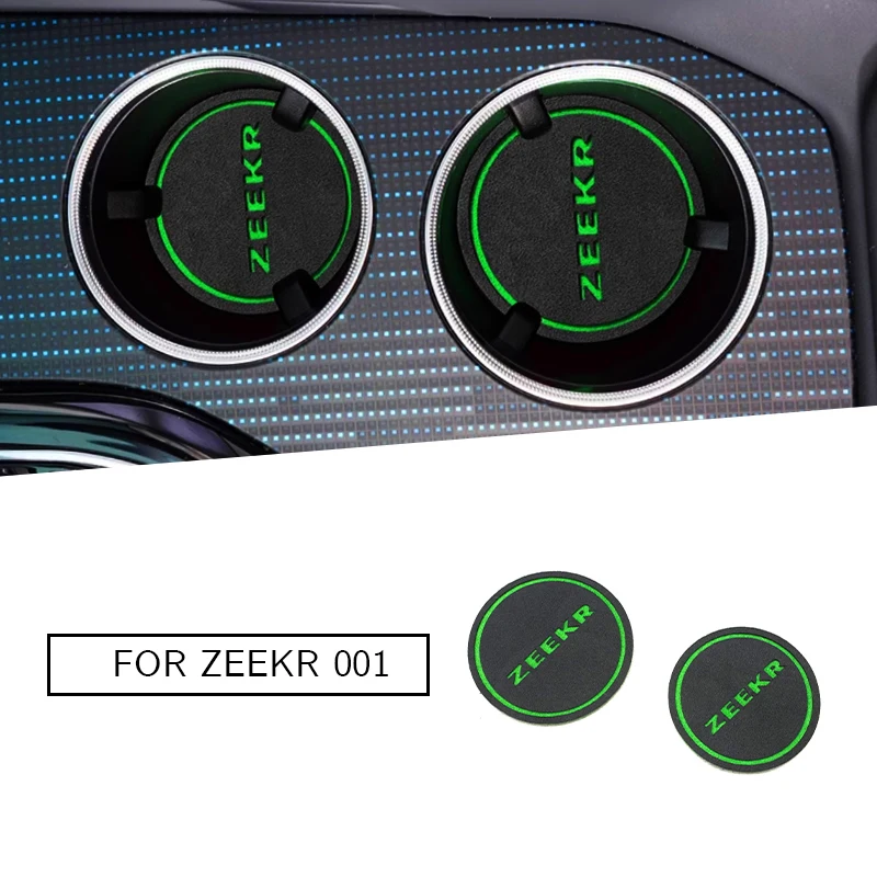 Применяется для модели 21-24 года Zeekr001 коврик для чашки для воды, противоскользящая подкладка, внутреннее украшение, замшевый материал, клейкая установка,