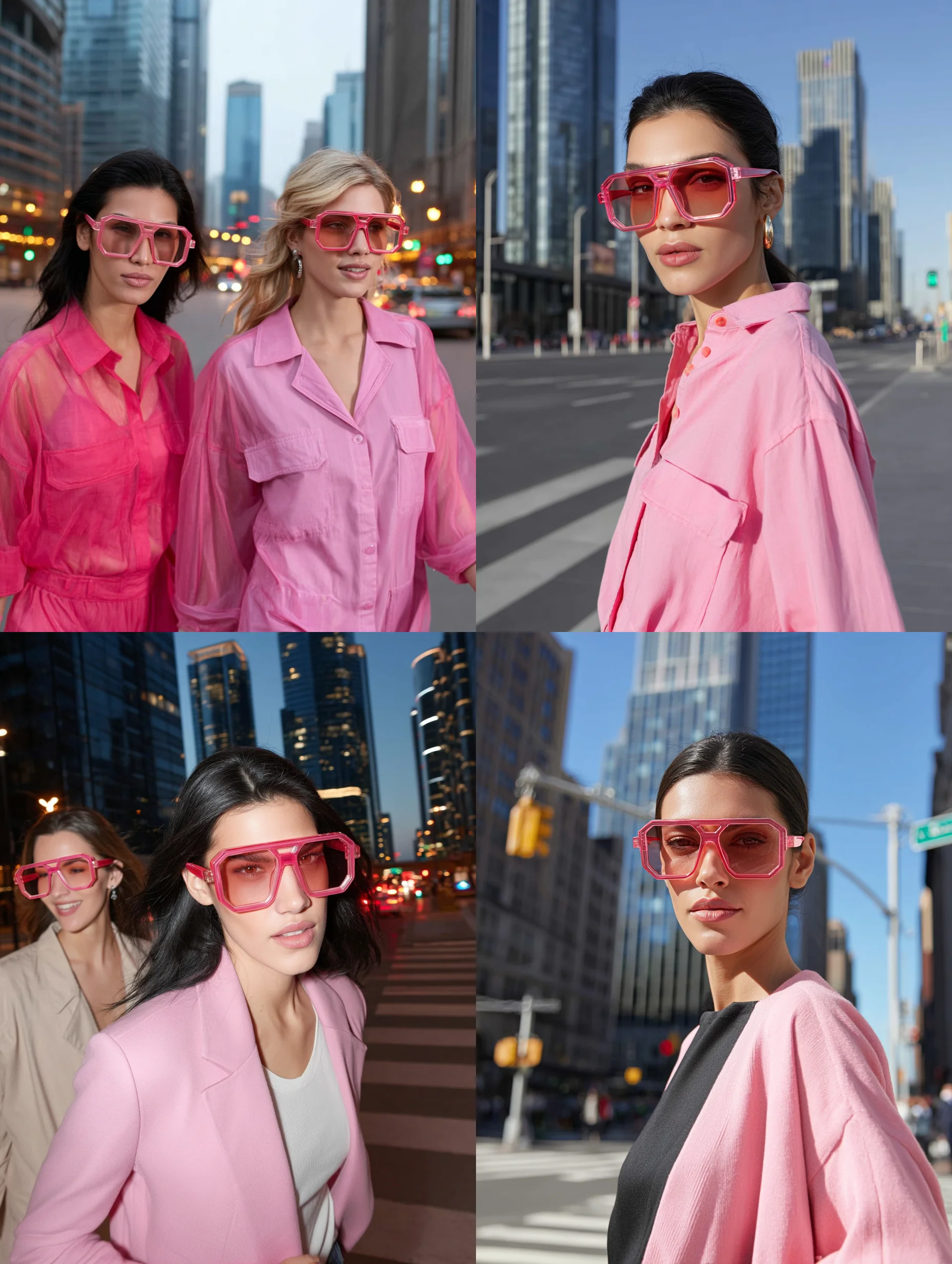 UV-Schutzbrillen, Ralpherty Damen-Sonnenbrille 2026, Rosafarbener Farbverlauf, Doppelrahmen-Herren-Sonnenbrille, Damen-Farbverlauf – Detail 2