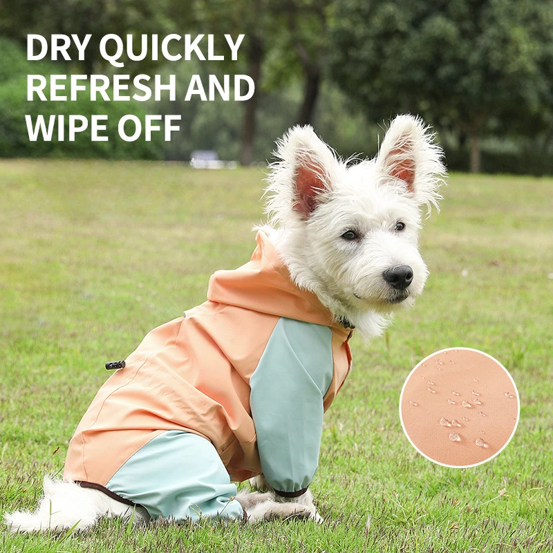 

Pet Dog Raincoat Pet Clothes Jumpsuit Waterproof Dog Jacket Dogs Water Resistant Clothes for Small Large Bichon Teddy Pet Coat