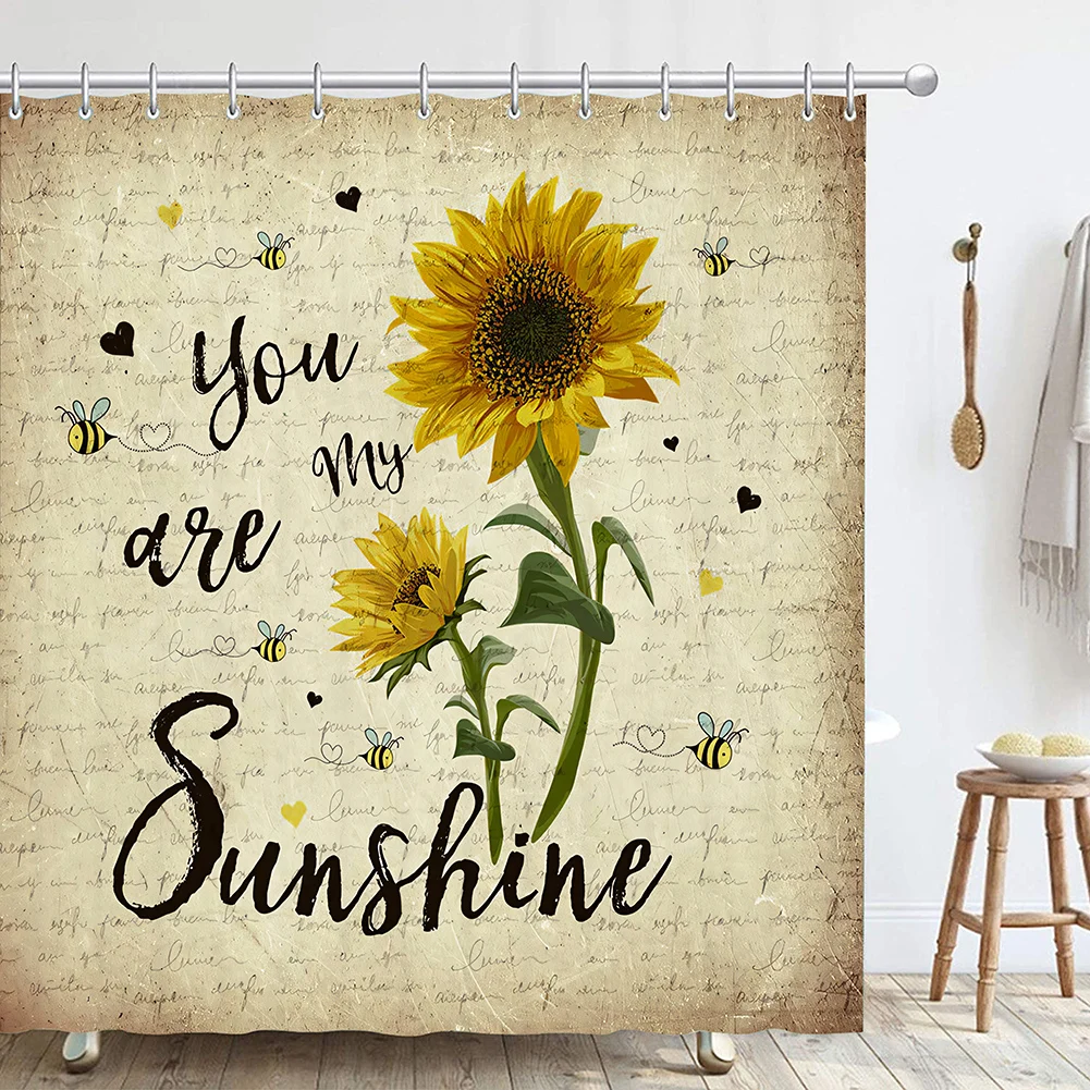4-Piece Bathroom Mat & Shower Curtain Set 5
