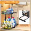 2 Tier Under Sink Organizer Kitchen Metal Sliding Drawer Height  Adjustable Cabinet Organizer Kitchen Organizer 5