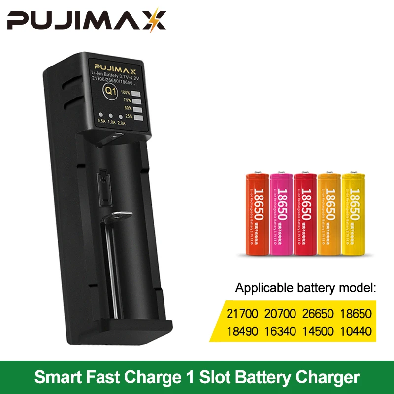Battery Charger 18650 26650 21700 14500 26500 22650 Li-ion Rechargeable Smart Adjustable current
