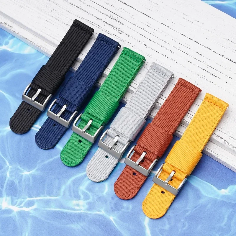 Durable Nylon Woven Canvas Strap for Outdoor Sports Watches - 20mm 22mm