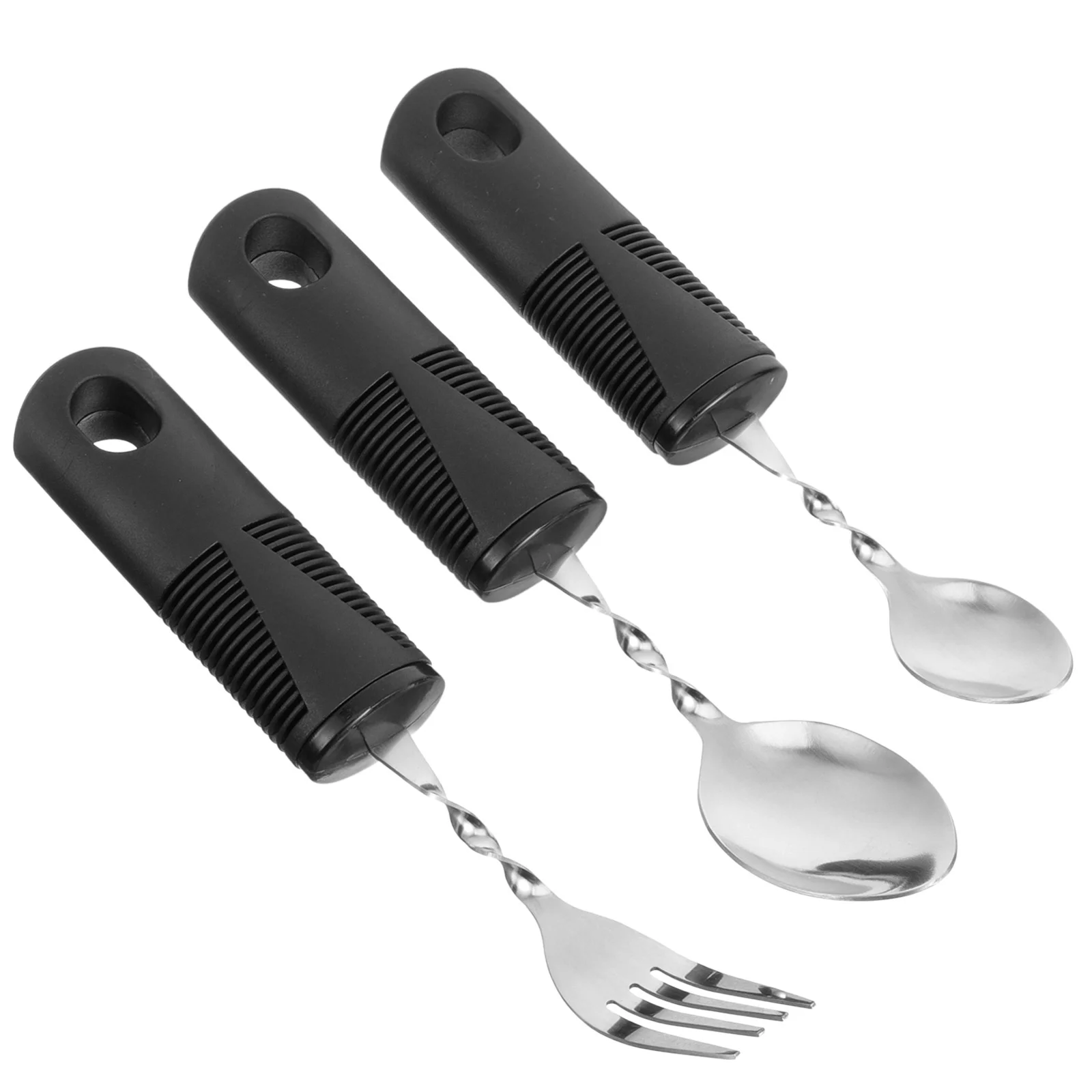 

3 Pcs Bendable Cutlery Reusable Utensils Tableware for Elderly Disabled Feeding Spoon Weighted Stainless Steel Parkinsons Meal