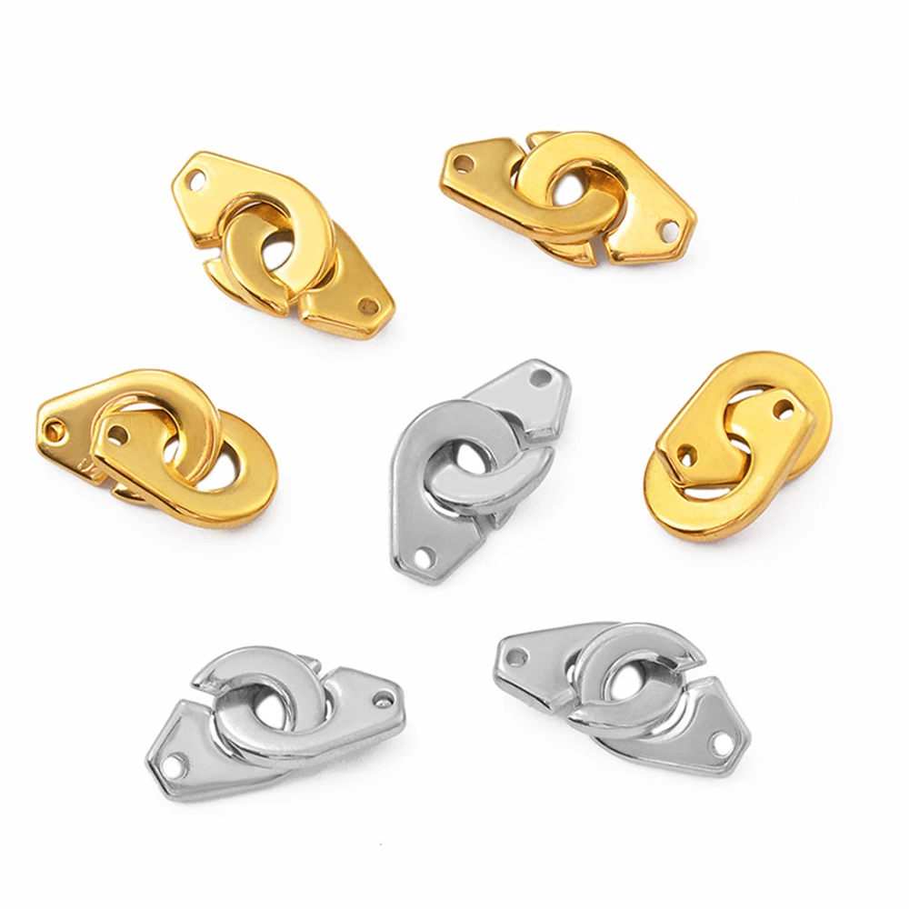 

5Pcs/Lot Stainless Steel Handcuff Pendant Double Hole Necklace Bracelet Charms Connectors For DIY Jewelry Making Accessories