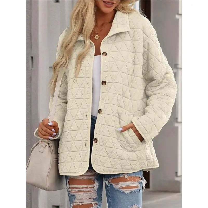 세호르-여성용 경량 다이아몬드 퀼팅 캐주얼 겨울 오픈 프론트 버튼 다운 패딩 코트 아우터웨어 가디건