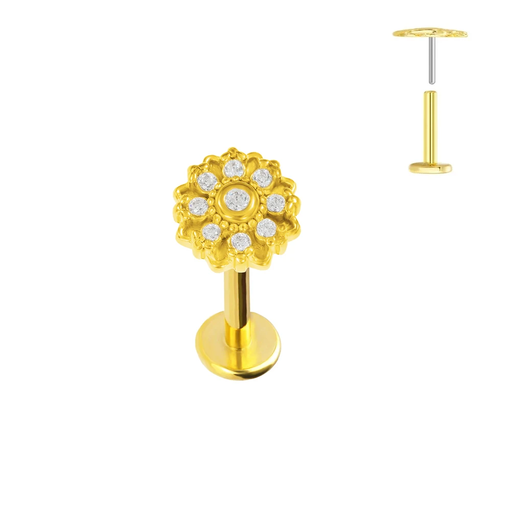Piercing Jewelry ASTM F136 G23 Titanium Flowers Push In Branch Earring Stud Pendant Threadless Labret Cartilage Body body piercing earrings ear piercing jewelry ear studs metal jewelry body piercing jewelry body jewelry