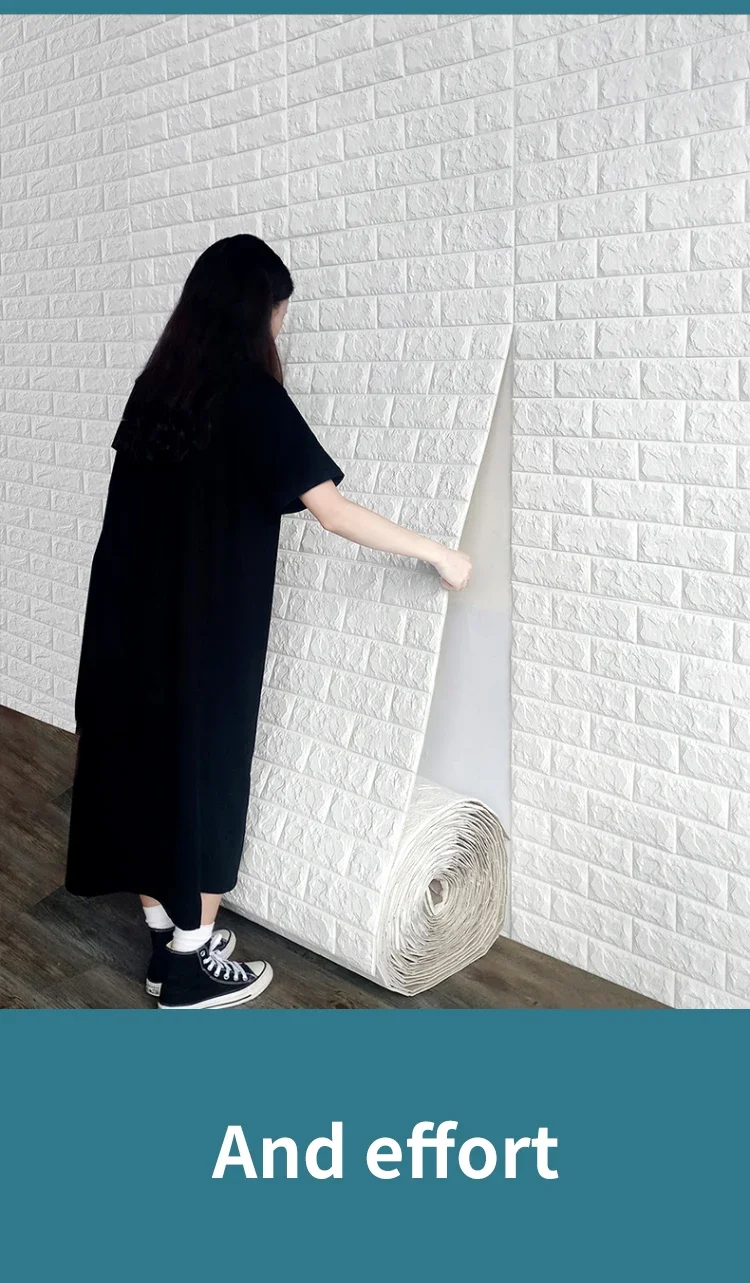 Description Picture 3 of item70cmx1m Continuous 3D Wall Stickers Self Adhesive Foam Decoractive Wallpaper Panels Home Decor Living Room Decoration Bathroom