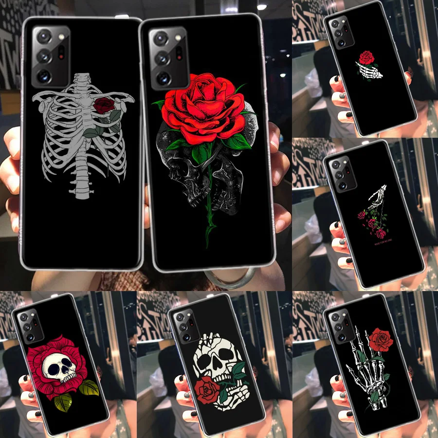 Custodia Per Telefono Con Fiori Di Rose Rosse Luminose Per Galaxy Samsung S22 Plus S21 S23 S24 Ultra Clear S20 Fe S10 S10E S9 S8 Cover Pattern Capa
