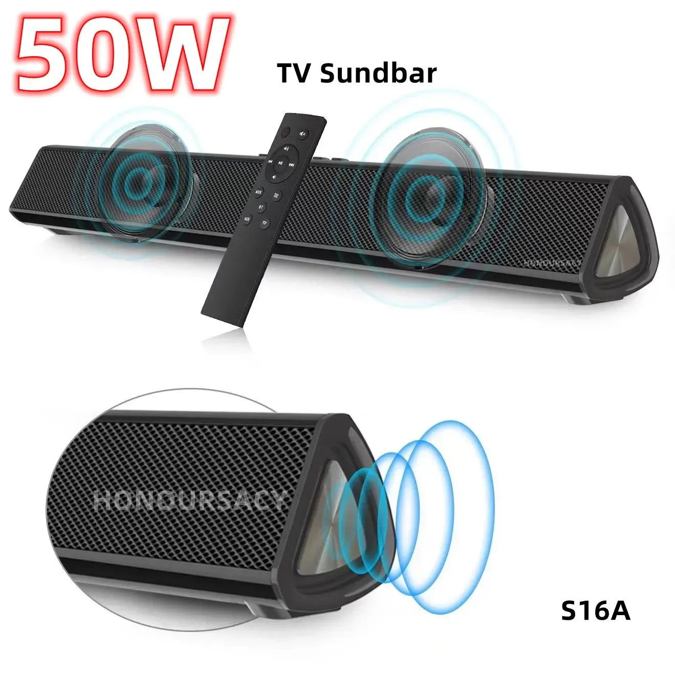 

Home Theater 50W TV Sound Bar Wireless Bluetooth Speaker Sound System 3D Stereo Surround with Remote Control for PcCaixa De Som