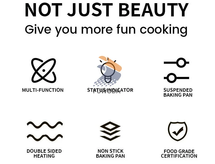 Description Picture 4 of itemHot Waffle Maker Non-stick Coated Plate Heat Insulated Handle Household Kitchen Automatic Non-Stick Egg Roll Roti Machine