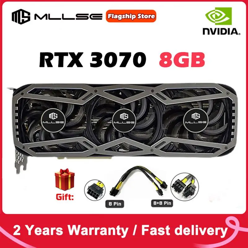 

Top MLLSE видеокарта RTX 3070 8 Гб игровой NVIDIA GPU GDDR6 256bit HDMI * 1 DP * 3 PCI Express 4,0x16 rtx 3070 8 Гб видеокарта