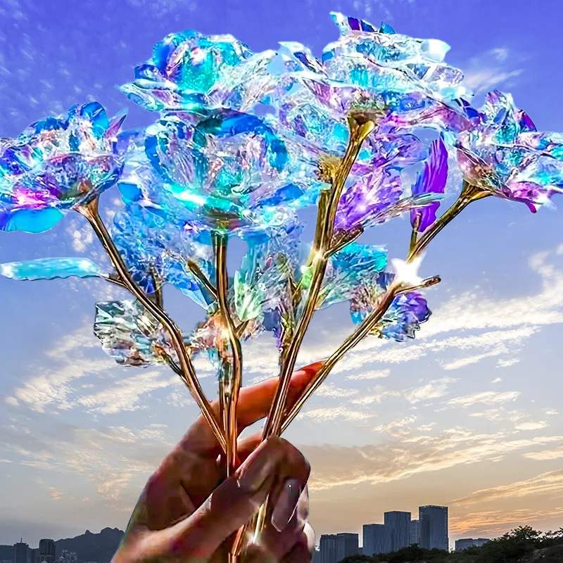 Enchanting Iridescent Rose Foil Flower – Perfect Gift