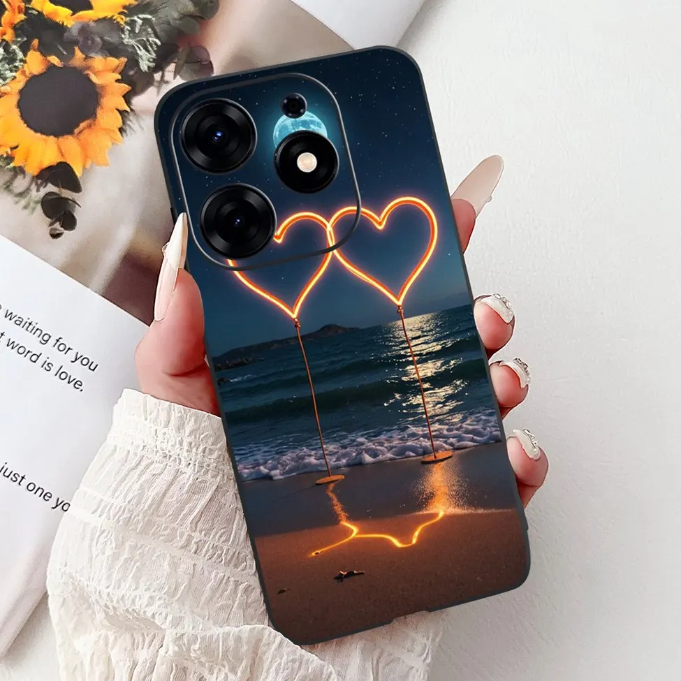 Silicone Cute Fashion Flower Painted Soft Back Cover