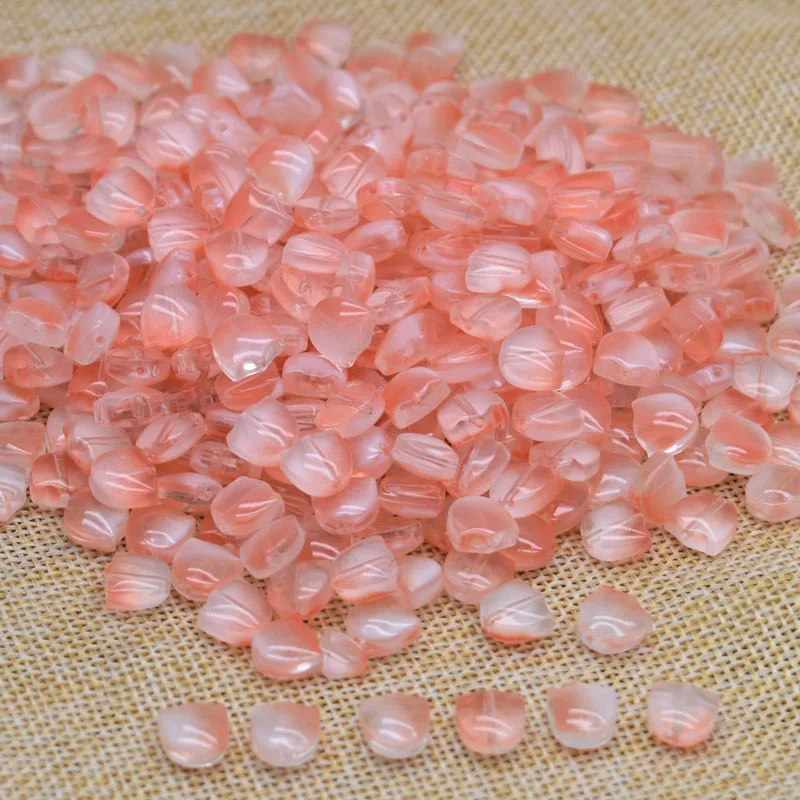 30pcs 9mm Multicolor Glass Tulip Flower Beads