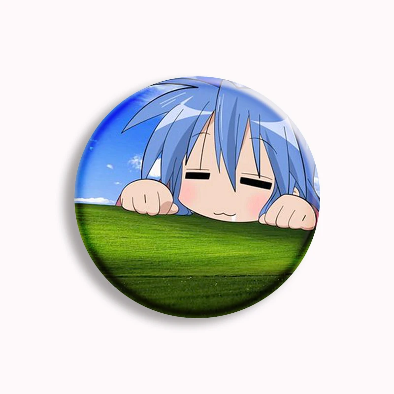 Anime Lucky Star Konata Cartoon Button Pin Cute Konata Funny