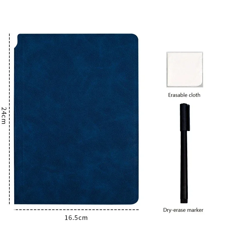 Lavagna bianca riutilizzabile, include penna blu e panno per cancellare, set lavagna bianca per uso personale e in classe, adatta per casa e ufficio - immagine 3