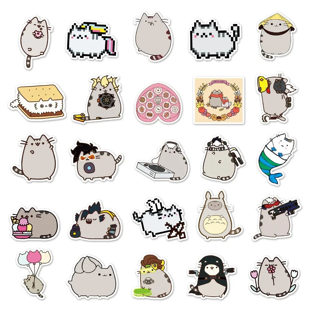 Pusheen Cat Vinyl Decal Waterproof Stickers Pusheen Stickers, Pusheen  Gifts, Pusheen Water Bottle, Pusheen Reusable Stickers 