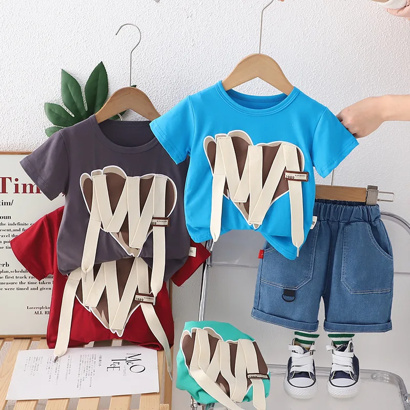 

Boys Clothes Sets 2024 Summer Children Cotton T-shirts Shorts 2pcs Sports Suit For Baby Jogging Tracksuits Kids Outfits Toddler