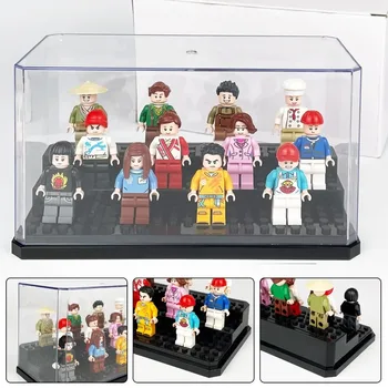 Espositore in Acrilico per Minifigure, Scatola Impilabile e Antipolvere per Esposizione di Blocchi da Costruzione e Action Figure Lego