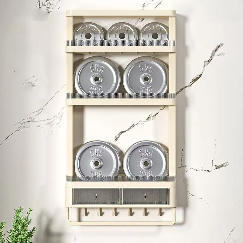 Wall Mounted Kitchen Organizer Shelf Spice Jars Seasoning Bottle Storage Rack With Tower Bar Hooks 5
