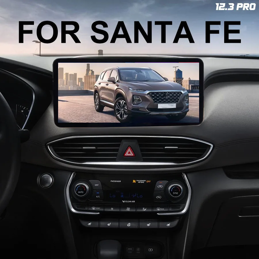 

12.3'' IPS Screen Car Music Stereo For HYUNDAI Santa Fe 2021 2019 2020 Android 13 CarPlay Navigation Multimedia Video Player