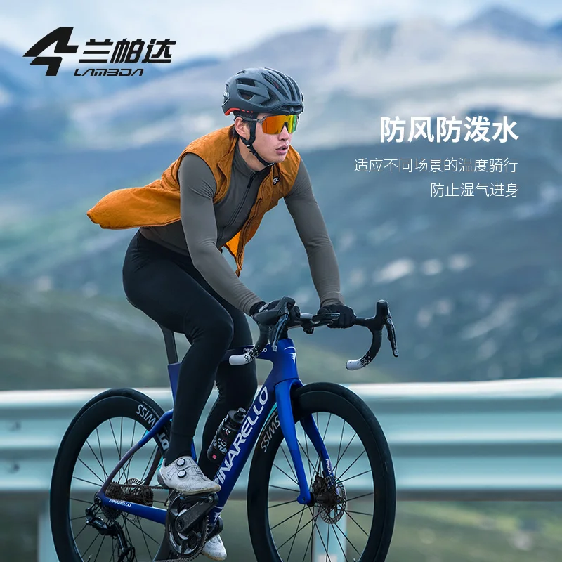 라메다 남성용 사이클링 러닝 조끼, 주머니가 있는 민소매 MTB 바람막이, 자전거 방풍 코트 재킷, 로드 바이크 의류