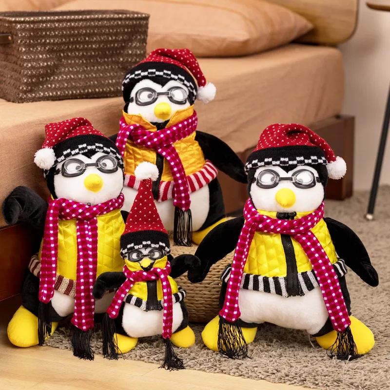 Tv Show Plush Toy 40cm Friends Related Rachel Joey's HUGSY Penguin Stuffed Doll with Scarf Vest Glasses