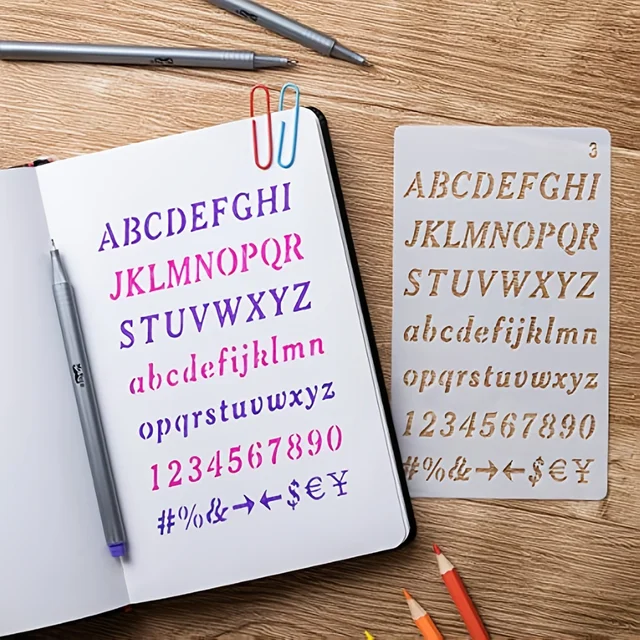 Reusable Alphabet Letter and Number Stencils 3