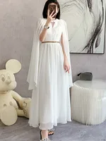 SMTHMA New Fashion Luxurry White Long Dress Women Sleeveless High-End Vintage Elegant Party Dresses Vestidos Female Clothing - Image 4