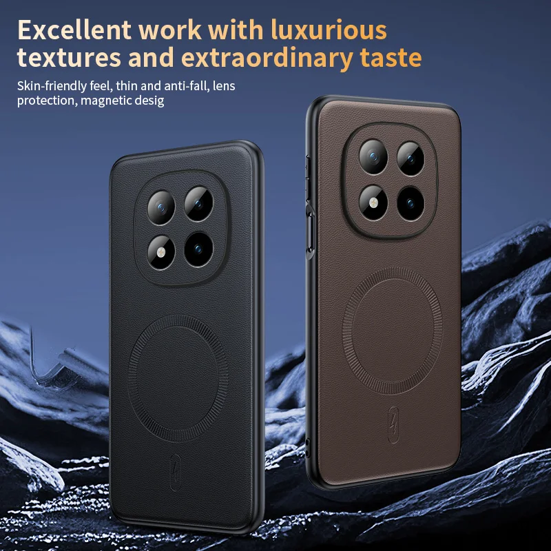 Luxury Magnetic Leather Shockproof Phone Case - Skin-Feel, Anti-Fall Cover