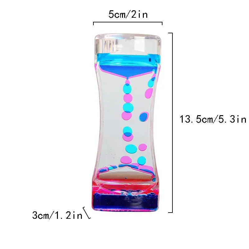 Liquid Hourglass Timer Colored Hourglass Double Colors Acrylic Floating Drop Oil Hourglasses Motion Bubbler Timer Anxiety Stress Relief Gifts