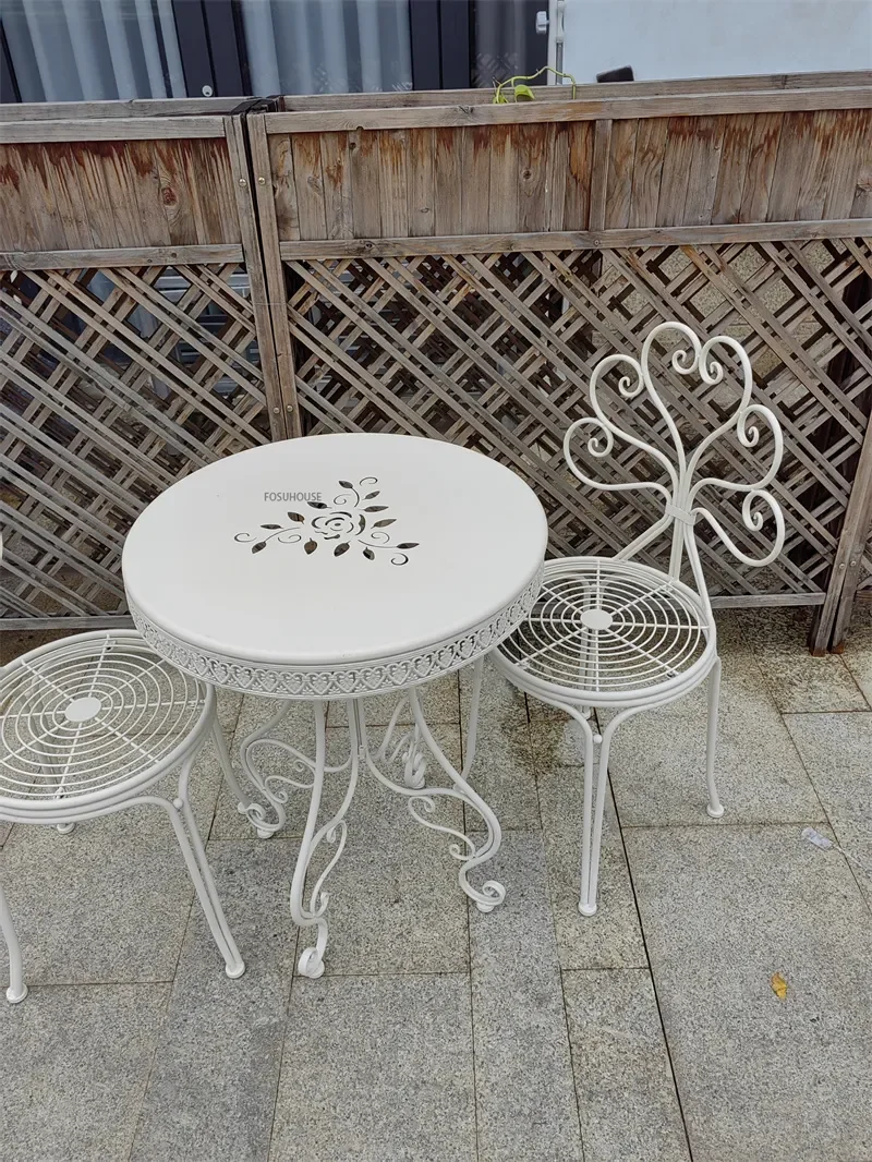 Description Picture 5 of itemNordic Iron Table and Chairs Set Outdoor Courtyard Lounge Chair Household Balcony Garden Coffee Table Garden Furniture set Z