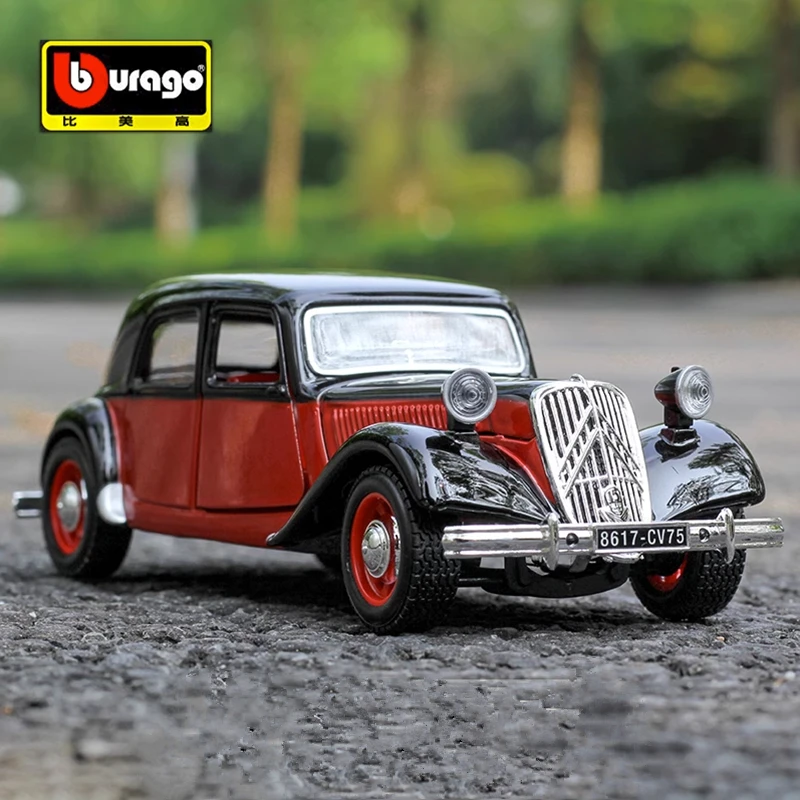 

Модель классического автомобиля Bburago, в масштабе 1:24, 1938, Citroen 15 CV TA, Литые металлические спортивные автомобили в стиле ретро, модель высокой имитации, детские игрушки, подарки