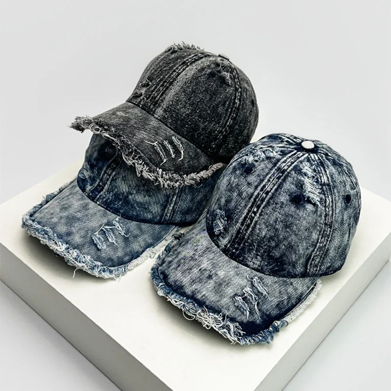 Neue Unisex amerikanische Vintage gebrochene Stil Gradient Baseball Hüte persönliche atmungsaktive Ins Sonnenschirm Schirmmützen vielseitige Mode