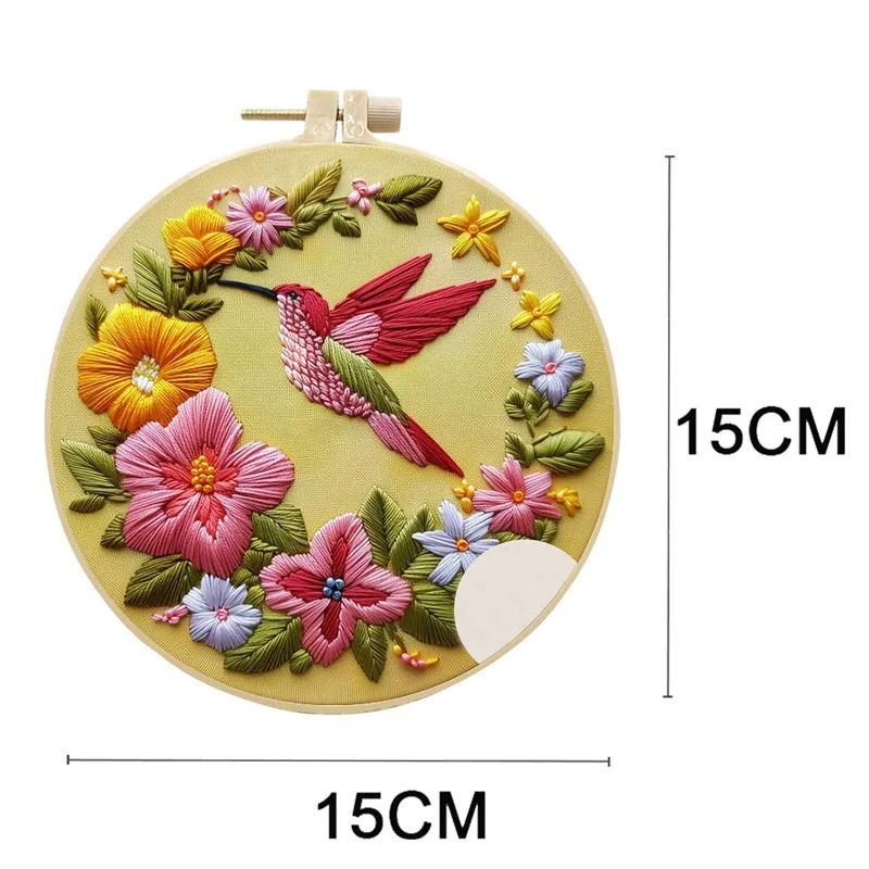 Beginner Embroidery Kit Bird Bee Floral Pattern 3D DIY Handcraft Material Set Novice Crafters DIY Craft Kit
