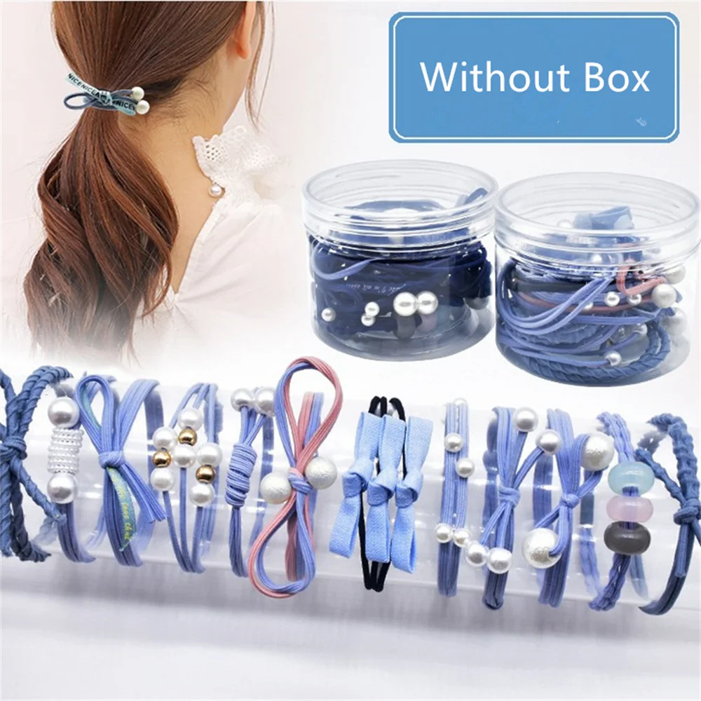 

12Pcs/Set Elegant Pearls Bow Elastic Hair Bands for Women Sweet Hair Tie Ponytail Holder Rubber Bands Hair Accessories Scrunchie