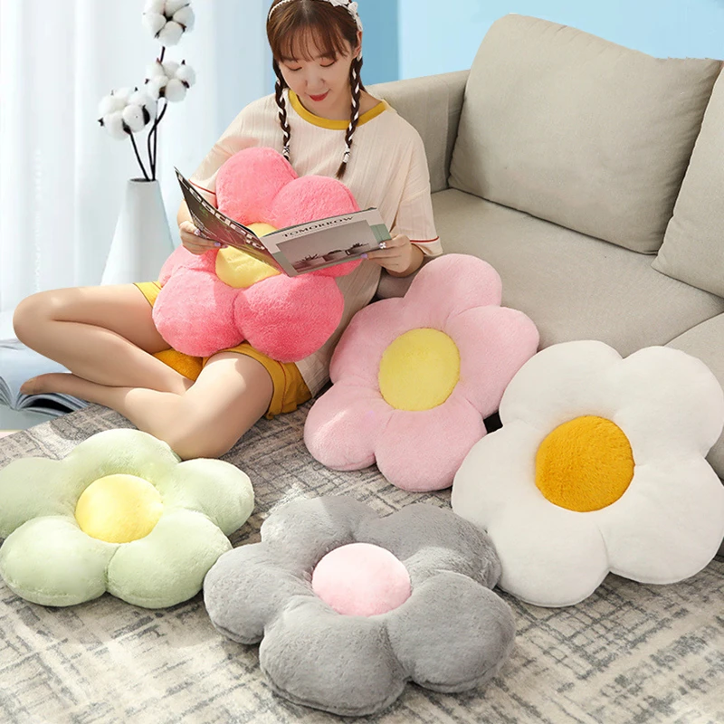 12/35cm Stuffed Five Petal Flower Cushion Girly Room Decor