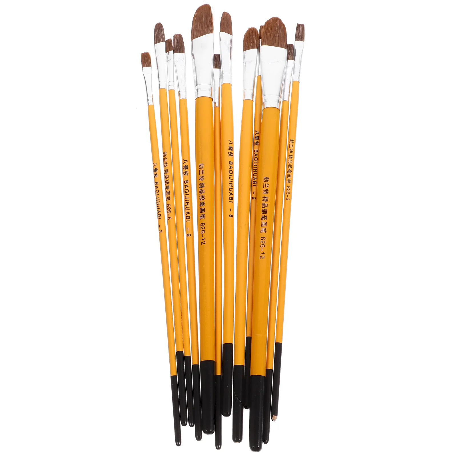 12 Pcs Coloring Brush Practical Painting Tool Oil Paintbrush Multifunction School Supplys Wolf Mane Supplies Kit