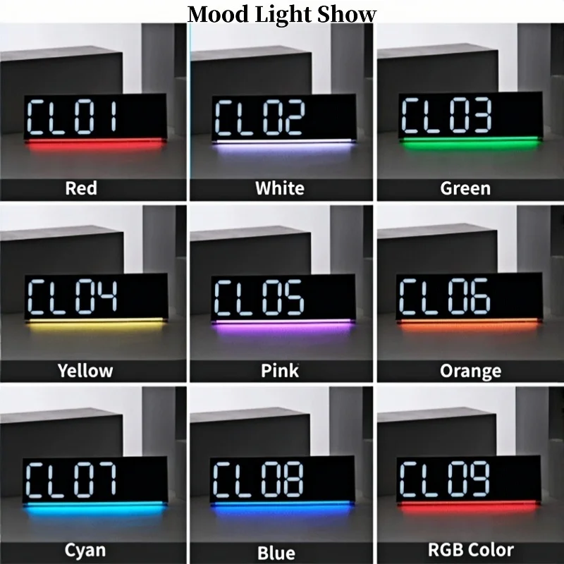 Enhanced LED Wall Clock with Mood Lighting and Auto-Dimming Features