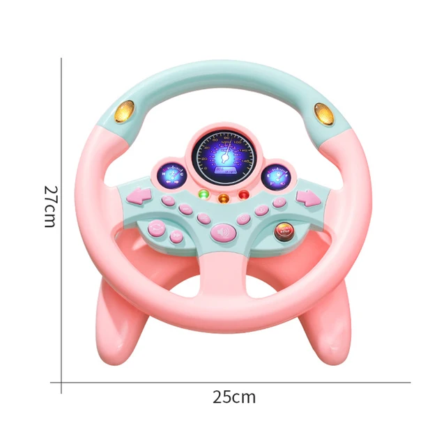 Eletric Simulation Steering Wheel Toy with Light Sound Baby Kids Musical Educational Copilot Stroller Steering Wheel Vocal Toys 6