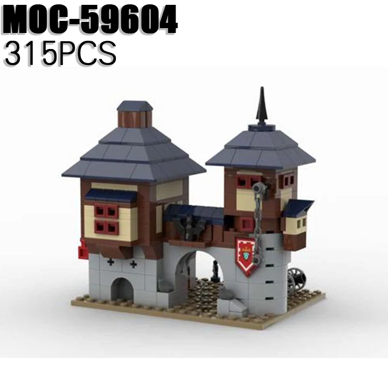 

MOC Idear Medival Castle Building Blocks Middle Age Military City Gate Street View Construction House Bricks Toys Children Gift