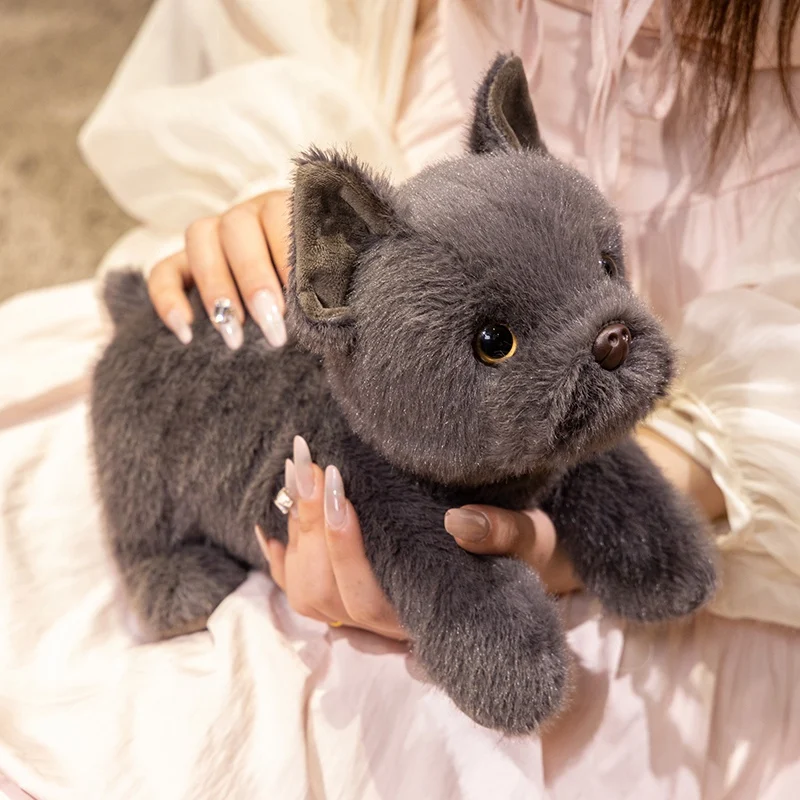 30CM Simulation Lying Bulldog Plush Toy Lovely Bulldog Pillow Stuffed Dog Doll Birthday & Back to School Anime Gift