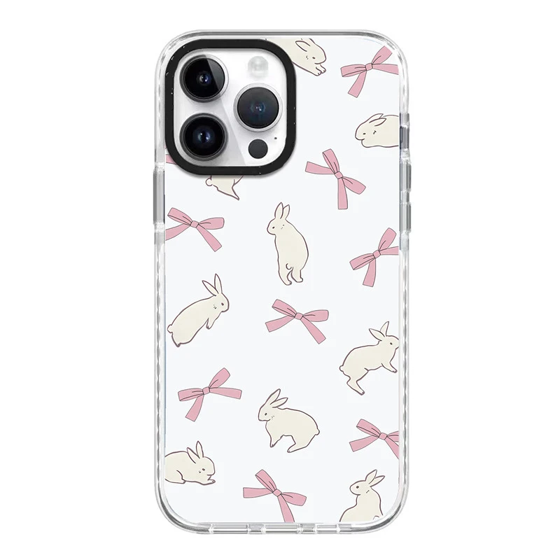 

Acrylic Rabbit Bowknot Phone Case Cover for IPhone 11 12 13 14 15 Pro Max Case for IPhone 15 Pro Max
