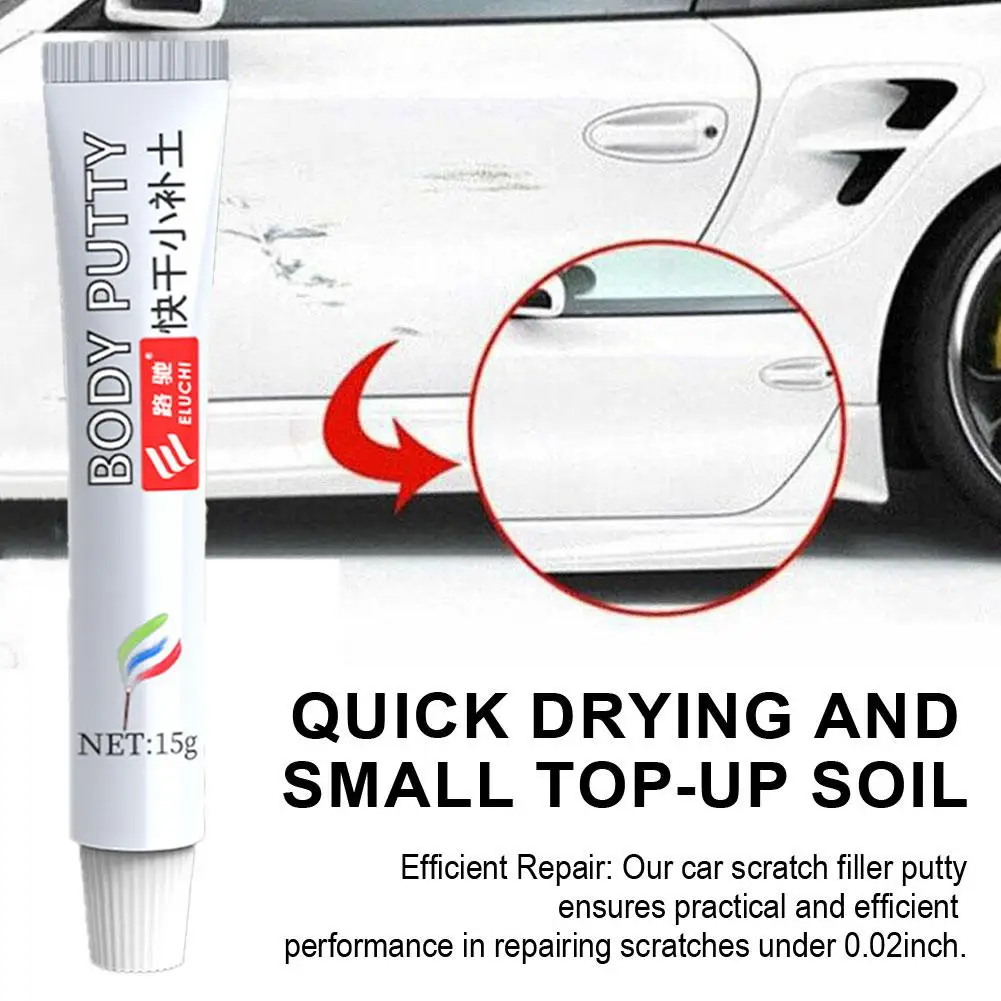 Car Scratch Repair Putty 15g Quick Dry Body Filler Smooth Bubble-Free For Small Scratch Under 0.5mm Auto Paint Repair Accessory