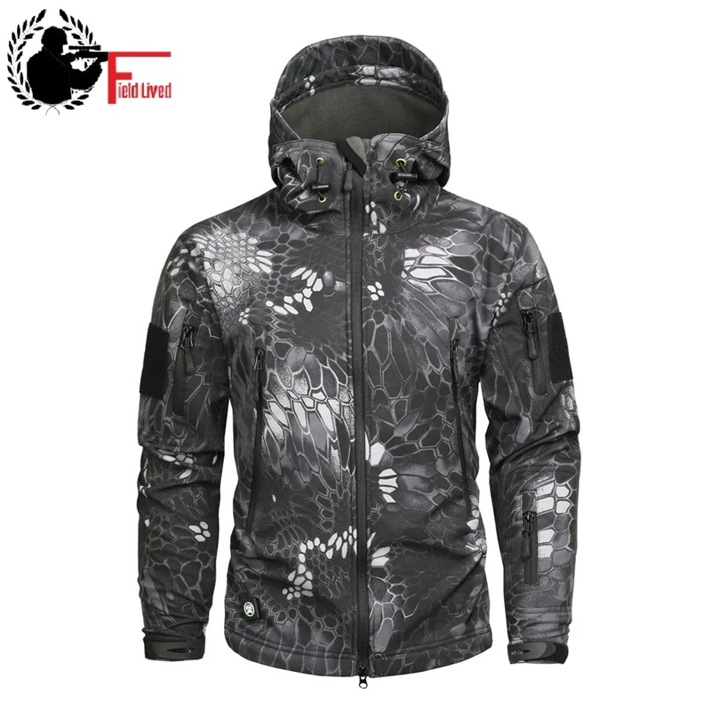 

Jacket Military Camuflage Men Tactical Army Sharkskin Softshell Windbreaker Autumn Winter Outerwear Camo Fleece Male Coat